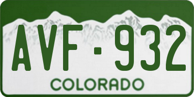 CO license plate AVF932