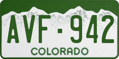 CO license plate AVF942