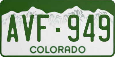 CO license plate AVF949