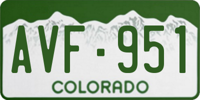 CO license plate AVF951