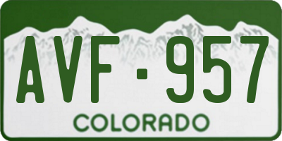 CO license plate AVF957