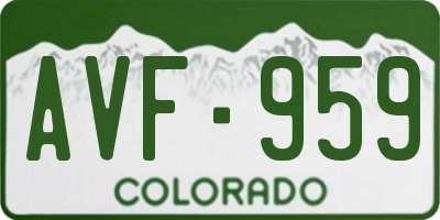 CO license plate AVF959