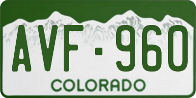 CO license plate AVF960