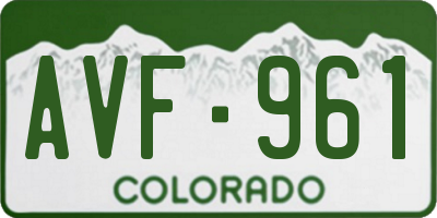 CO license plate AVF961