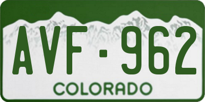 CO license plate AVF962