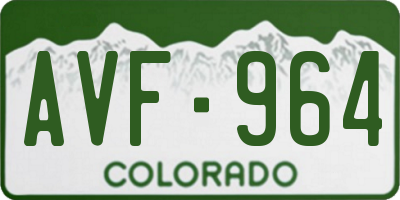 CO license plate AVF964