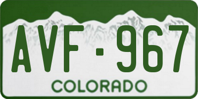 CO license plate AVF967