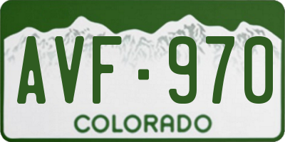 CO license plate AVF970