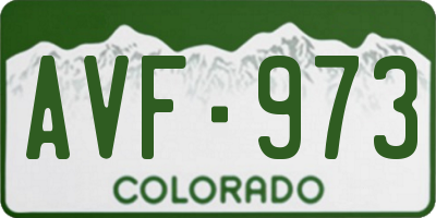 CO license plate AVF973