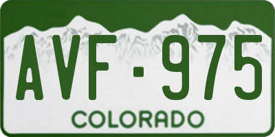 CO license plate AVF975