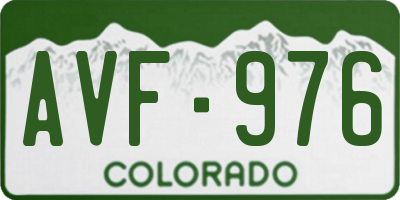 CO license plate AVF976