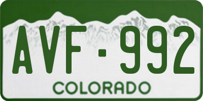 CO license plate AVF992