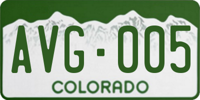 CO license plate AVG005