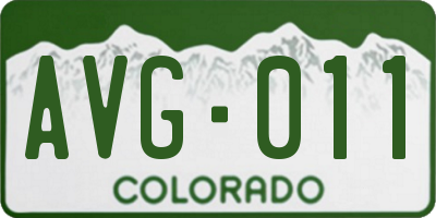 CO license plate AVG011