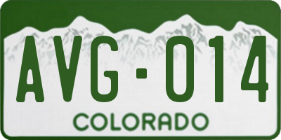 CO license plate AVG014