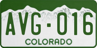 CO license plate AVG016