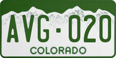 CO license plate AVG020