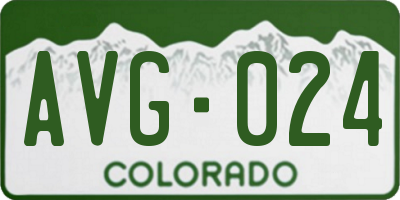 CO license plate AVG024