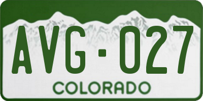 CO license plate AVG027
