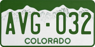 CO license plate AVG032