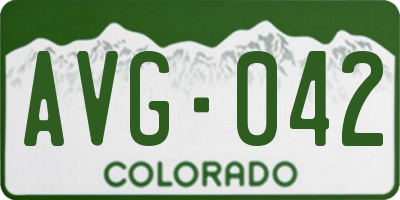 CO license plate AVG042