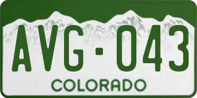 CO license plate AVG043