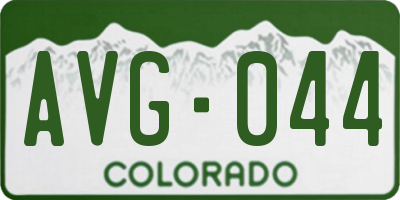 CO license plate AVG044