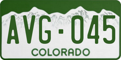 CO license plate AVG045