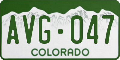 CO license plate AVG047