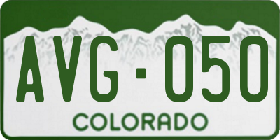 CO license plate AVG050
