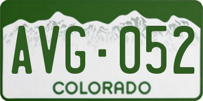 CO license plate AVG052