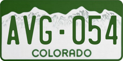 CO license plate AVG054