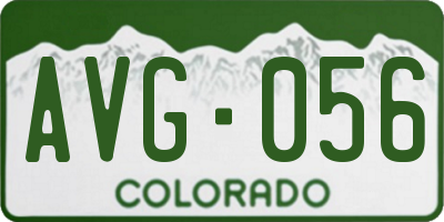CO license plate AVG056
