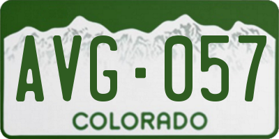 CO license plate AVG057