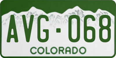 CO license plate AVG068