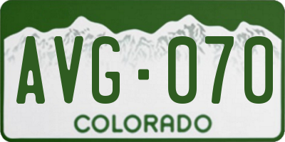 CO license plate AVG070