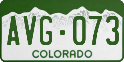CO license plate AVG073