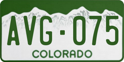 CO license plate AVG075