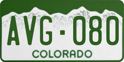 CO license plate AVG080
