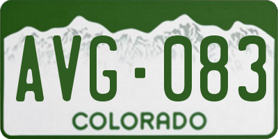 CO license plate AVG083