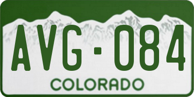 CO license plate AVG084