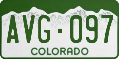 CO license plate AVG097