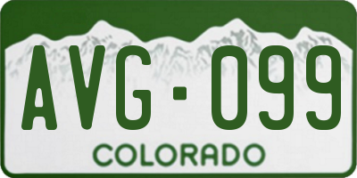 CO license plate AVG099