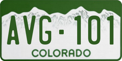 CO license plate AVG101