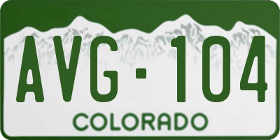 CO license plate AVG104