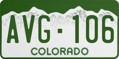 CO license plate AVG106