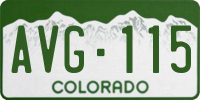 CO license plate AVG115