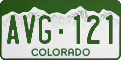 CO license plate AVG121