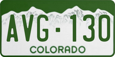 CO license plate AVG130