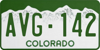 CO license plate AVG142